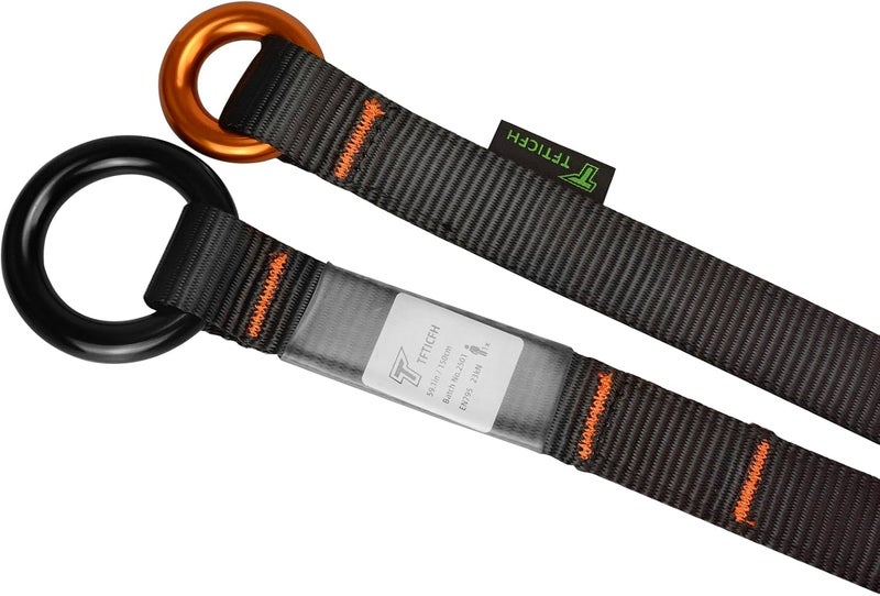 TFTICFH Friction Saver, 23kN Cambium Saver Retrievable Anchor, Climbing Rope Loop Belt Sling with Two 25kN Aluminum Rings for Tree Arborist Climbing Rappeling - Image 4